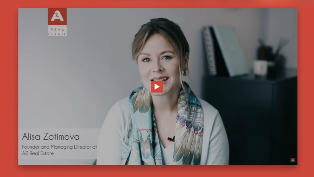 Zmodernizowany projekt strony internetowej biura nieruchomości AZ Real Estate, filmik wprowadzający 