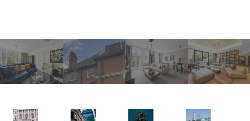 Stara wersja strony internetowej biura nieruchomości AZ Real Estate, sekcja przedstawiająca ofertę