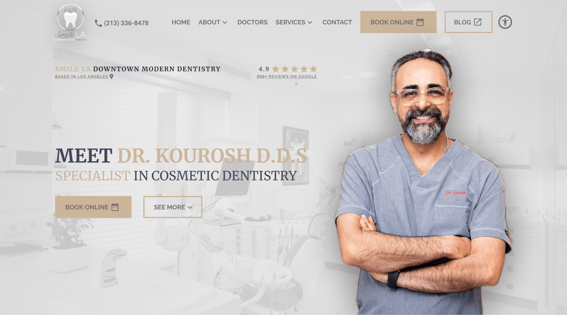 Zmodernizowany projekt strony internetowej kliniki dentystycznej Smile LA