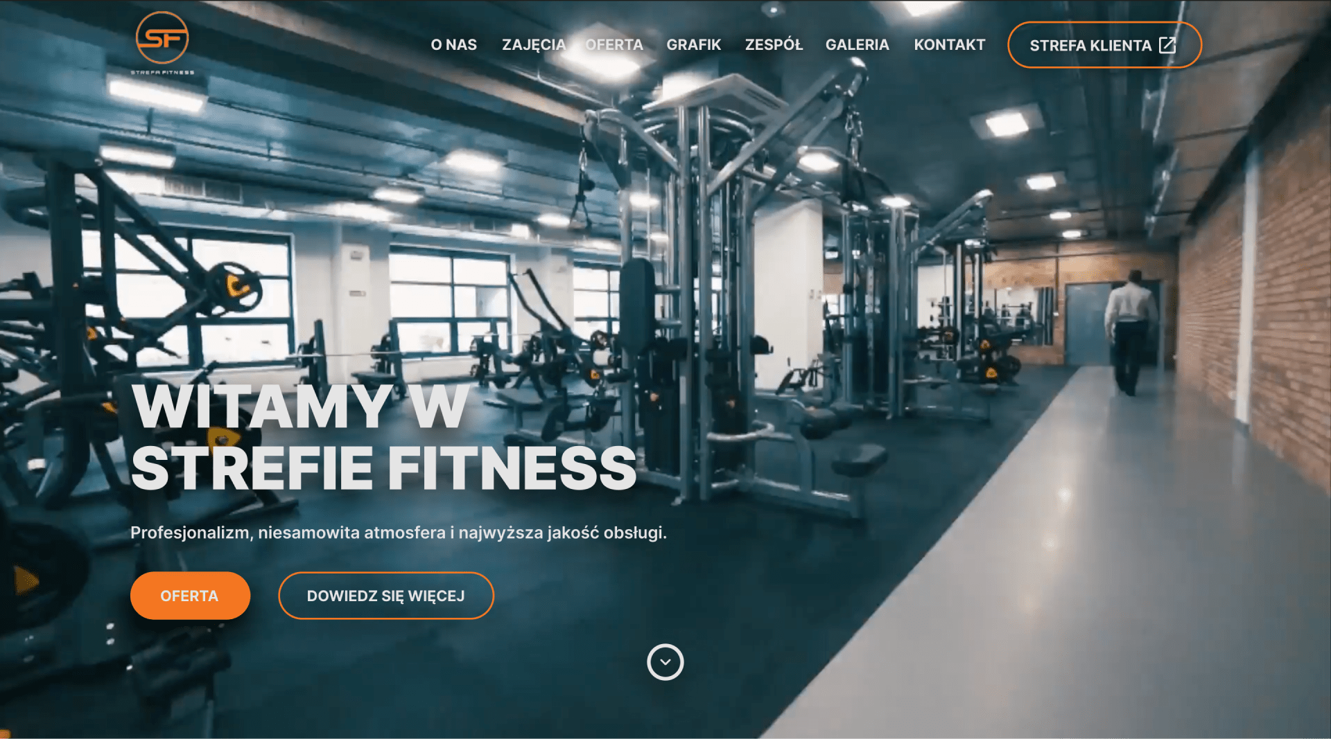 Zmodernizowany projekt strony internetowej siłowni Strefa Fitness